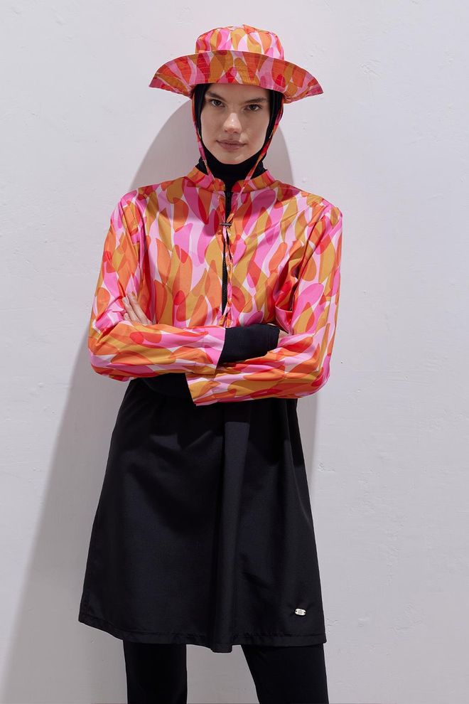 Kadriye Baştürk Tie down Fisherman Hat Orange & Pink Wholesale Clothing 3