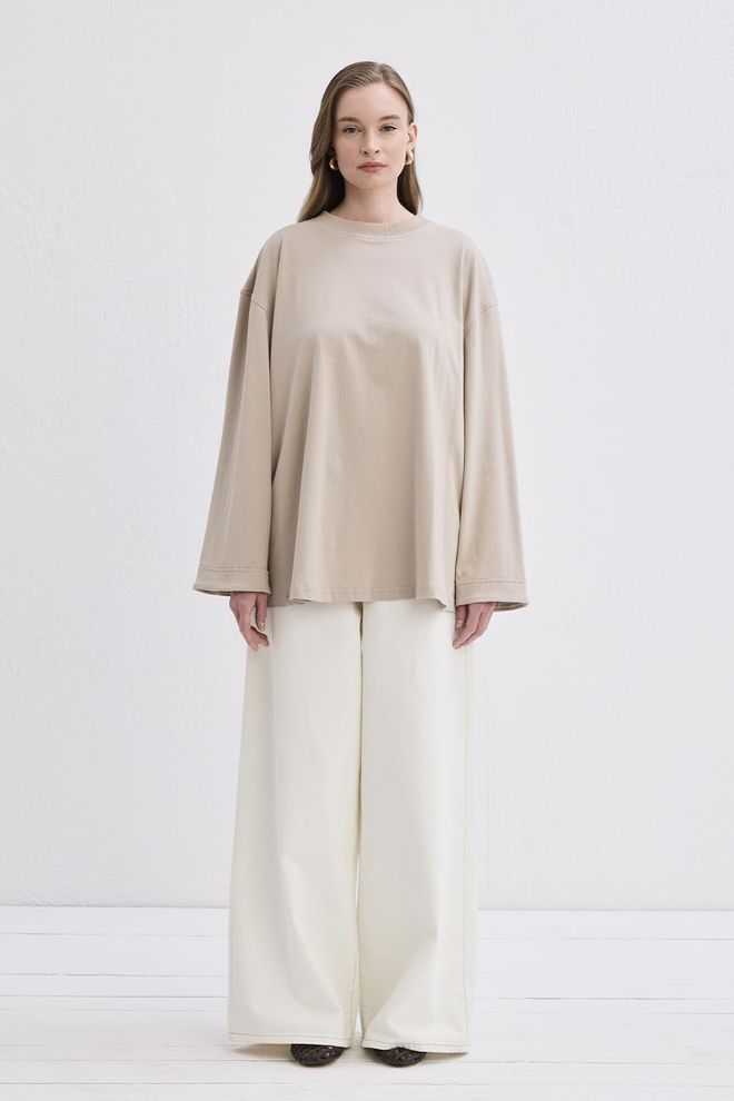 Kadriye Baştürk Bawełniana Bluzka Waniliowa Stone Hurtowa sprzedaż odzieży Bawełna