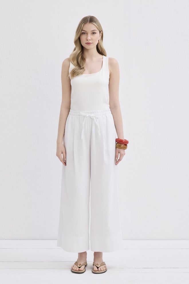 Kadriye Baştürk Doren Linen Trousers Ecru Wholesale Clothing No Fabric