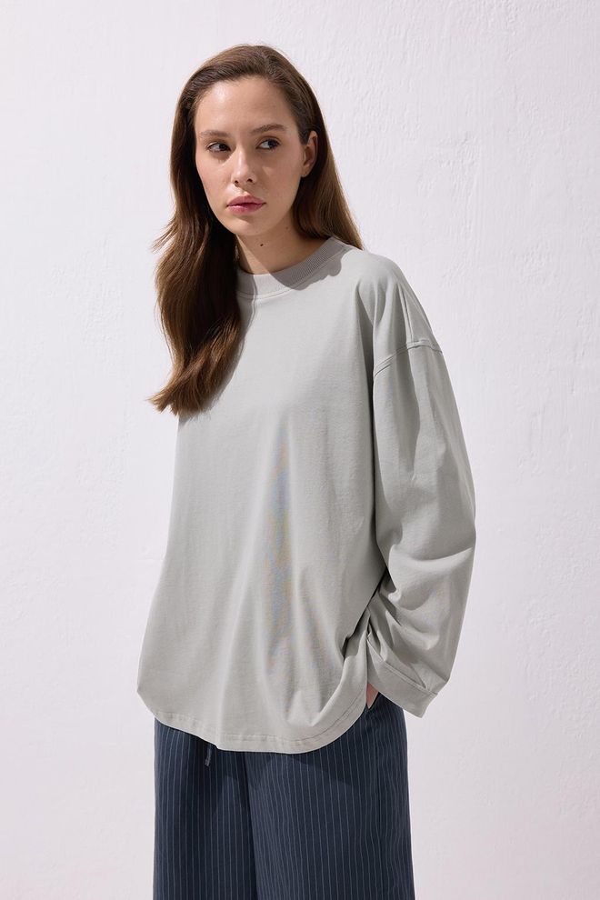 Kadriye Baştürk Bluzka Vanille Bawełniana Szara Hurtowa sprzedaż odzieży Jesień