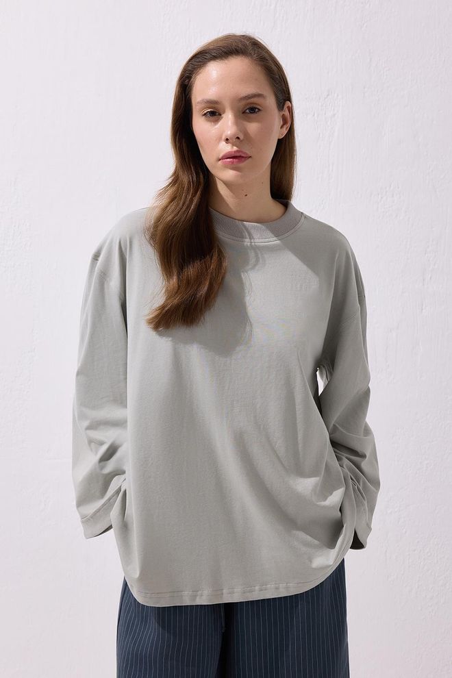 Kadriye Baştürk Bluzka Vanille Bawełniana Szara Hurtowa sprzedaż odzieży Bawełna