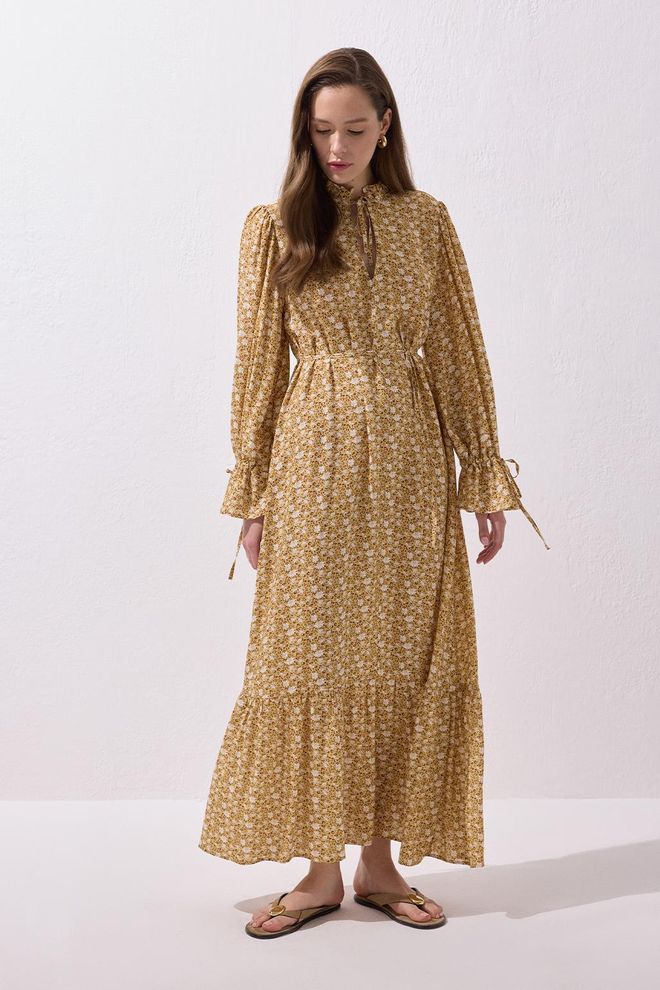 Kadriye Baştürk Lou Viscose Maxi Dress Yellow Wholesale Clothing Birthday