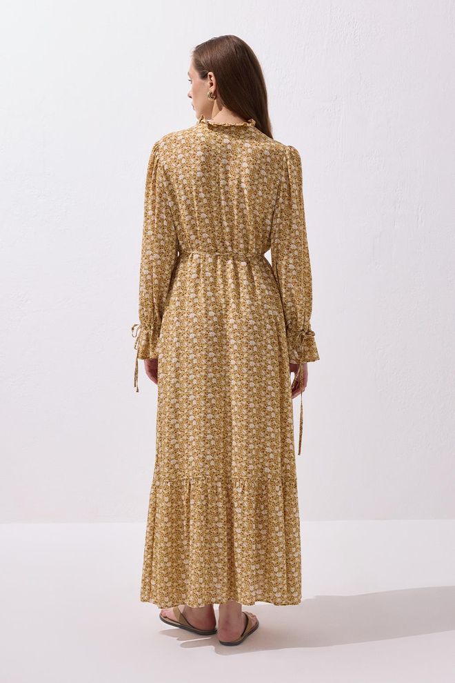 Kadriye Baştürk Lou Viscose Maxi Dress Yellow Wholesale Clothing Modest