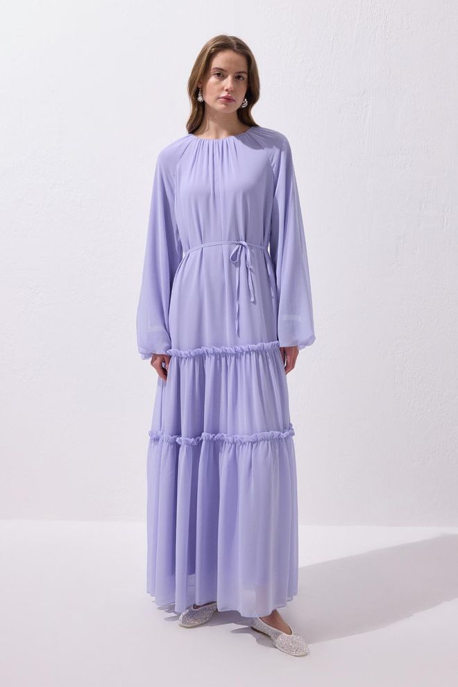 Kadriye Baştürk Julie Maxi Dress Lilac Wholesale Clothing Polyester