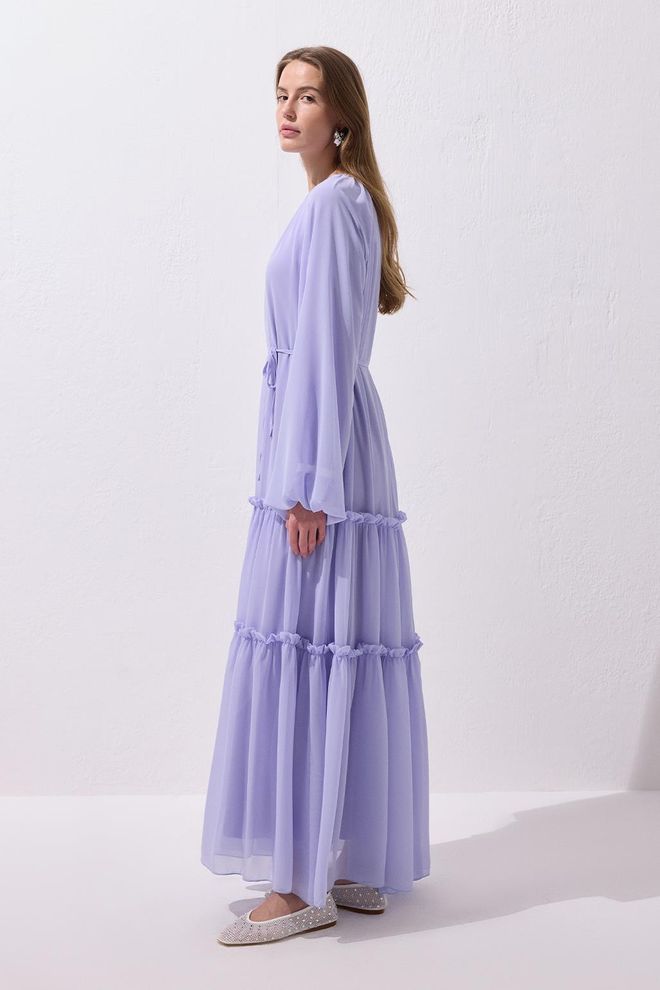 Kadriye Baştürk Julie Maxi Dress Lilac Wholesale Clothing Evening