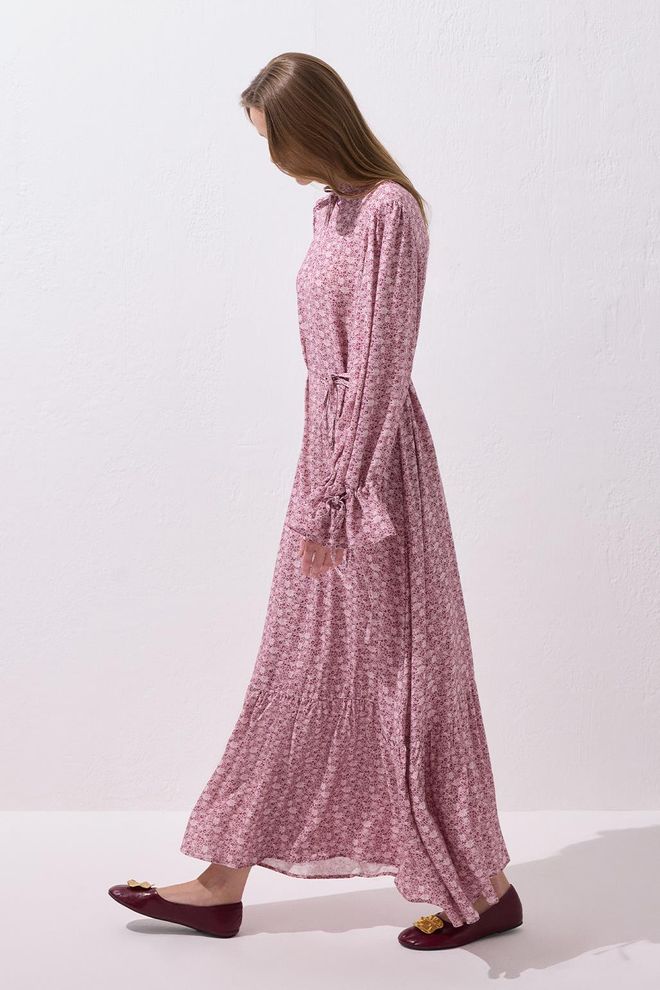 Kadriye Baştürk Lou Viscose Maxi Dress Rose Pink Wholesale Clothing Birthday