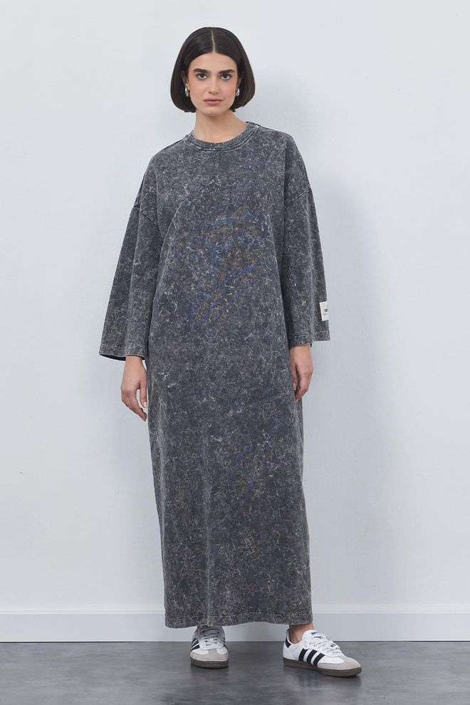 Kadriye Baştürk Šaty s vyblednutým efektom Údené Veľkoobchod s oblečením Skromný