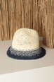 A wholesale clothing model wears kam13570-hand-knitted-women's-hat-ecru, Turkish wholesale  of 