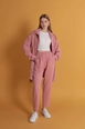 Een kledingmodel uit de groothandel draagt kam11675-atlas-fabric-women's-trousers-with-elastic-waist-powder, Turkse groothandel  van 