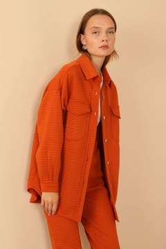 Un model de îmbrăcăminte angro poartă 24272 - Jacket - Cinnamon, turcesc angro Sacou de Kaktus Moda