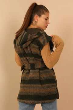 A wholesale clothing model wears 26495 - Vest - Mink, Turkish wholesale Vest of Kaktus Moda