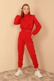 Hurtowa modelka nosi 23137-tracksuit-red, turecka hurtownia  firmy 