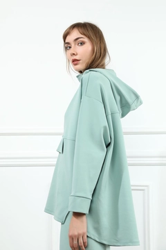 Ένα μοντέλο χονδρικής πώλησης ρούχων φοράει 23163 - Tracksuit - Mint Green, τούρκικο Αθλητική φόρμα χονδρικής πώλησης από Kaktus Moda