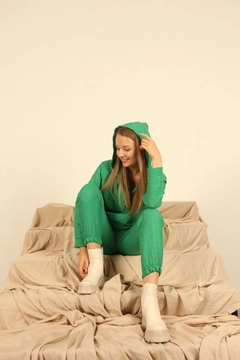 Hurtowa modelka nosi 30933 - Tracksuit - Green, turecka hurtownia Dres firmy Kaktus Moda