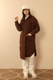 Veleprodajni model oblačil nosi kam10491-shirt-brown, turška veleprodaja  od 