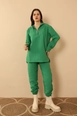 Ein Bekleidungsmodell aus dem Großhandel trägt kam10499-suit-green, türkischer Großhandel  von 
