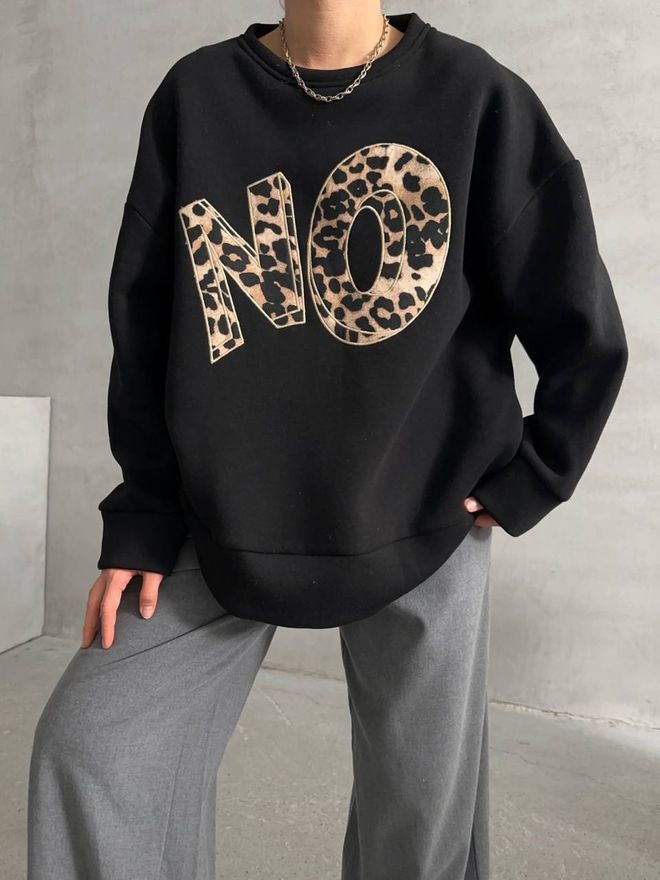 Ilia Felpa Font Detail Nera Abbigliamento all'ingrosso Casuale