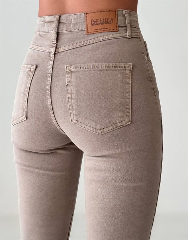 LACARINO High Waist Slit Detailed Mink Mia Jeans Wholesale Clothing Fall