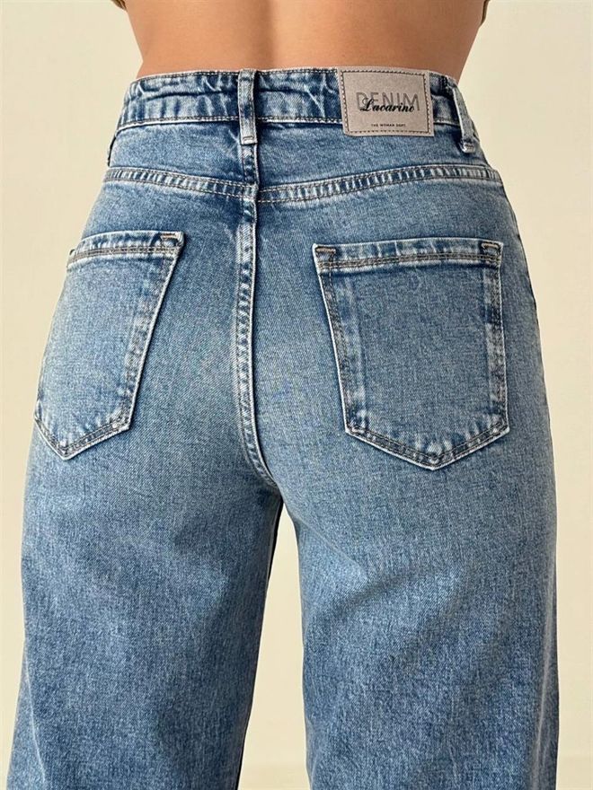 LACARINO High Waist Blue Nita Jeans Wholesale Clothing 4