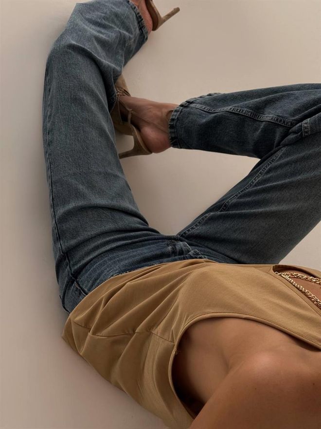 LACARINO High Waist Blue Nita Jeans Wholesale Clothing Cotton