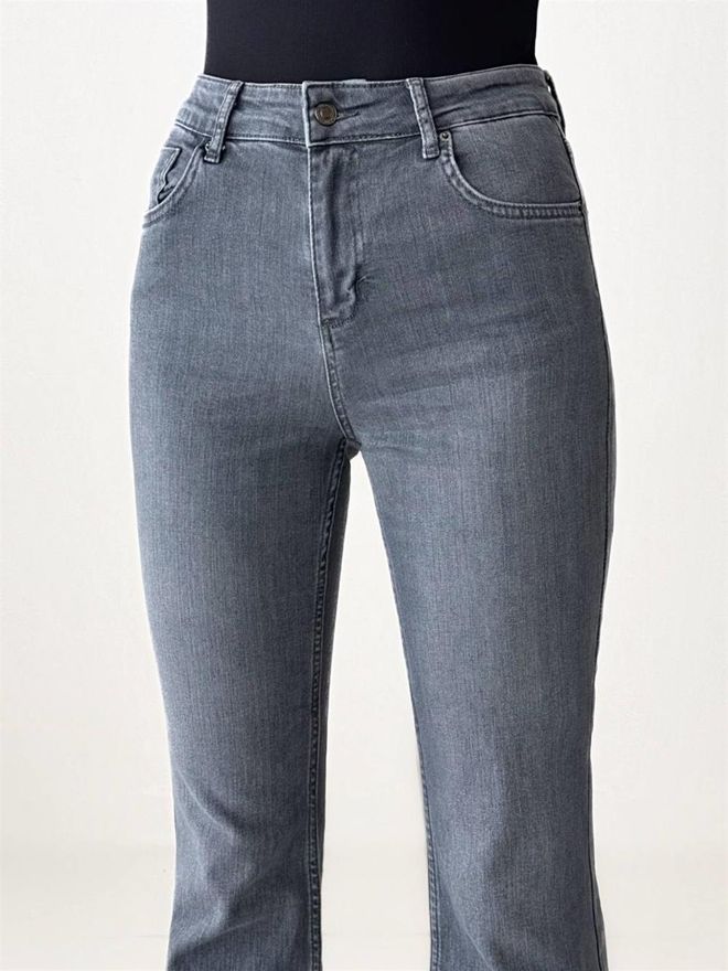 LACARINO Calça Jeans Mini Flare Cinza Roupas por atacado 0
