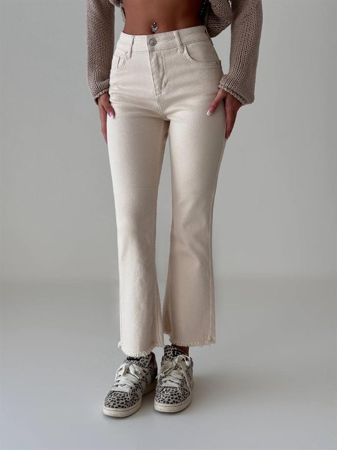 LACARINO Calça Jeans Mini Flare Natural Roupas por atacado 0