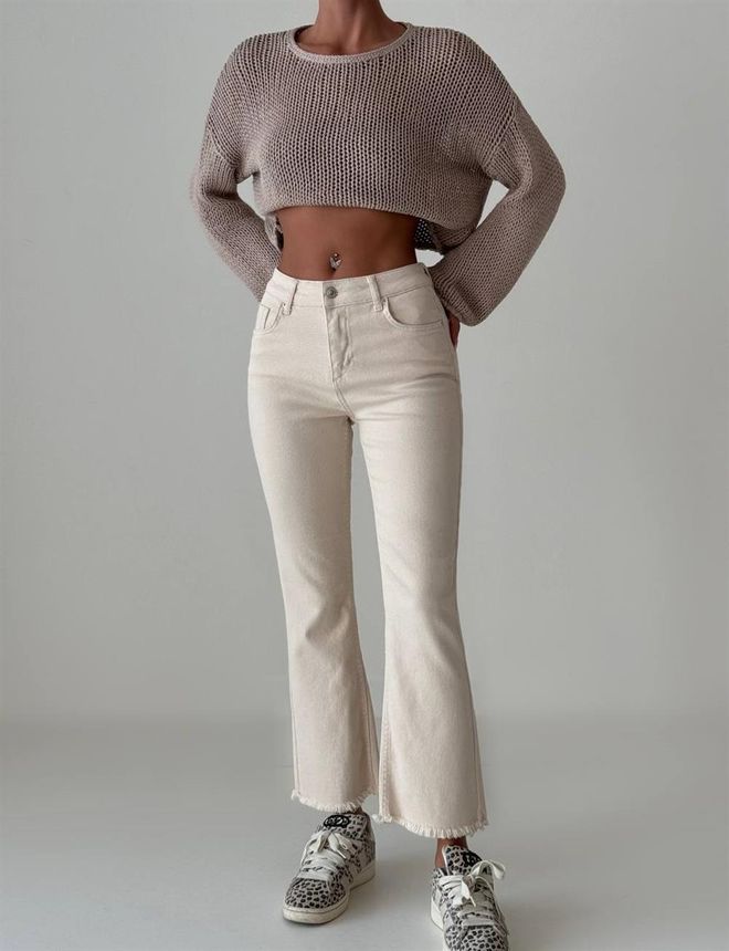 LACARINO Calça Jeans Mini Flare Natural Roupas por atacado Algodão