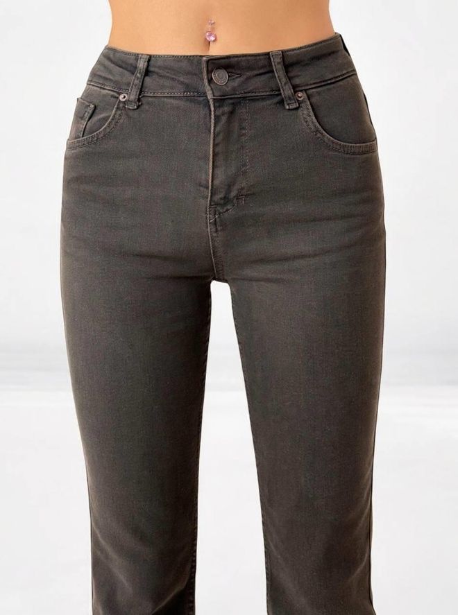 LACARINO Mini Flare Jeans Dark Brown Wholesale Clothing Birthday