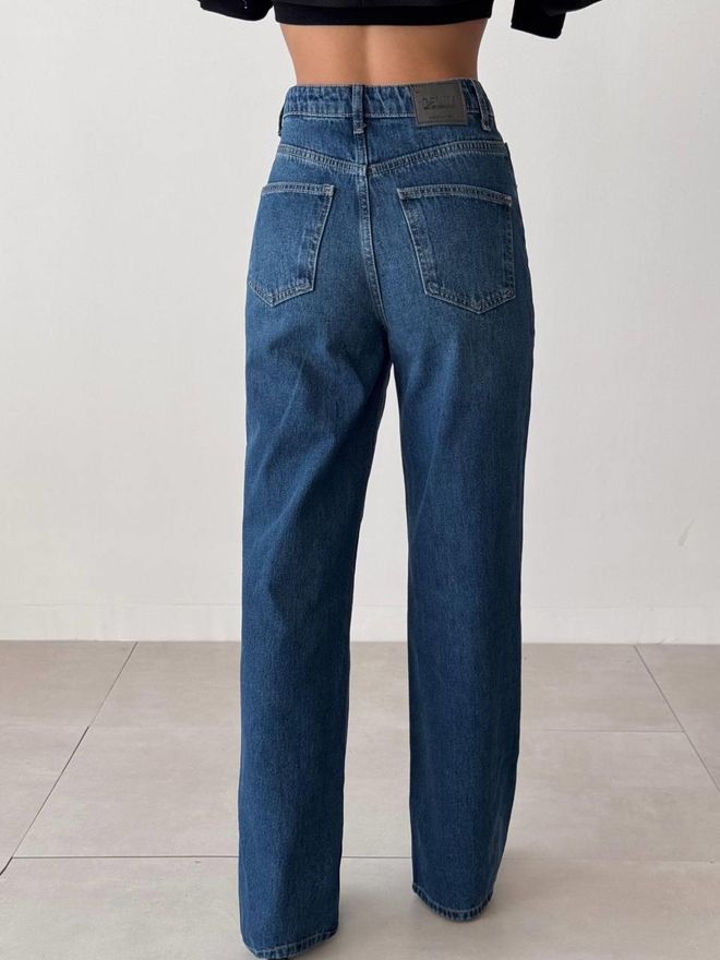 LACARINO Pantaloni Jeans Albastru Închis Pentru Picior Lat Îmbrăcăminte cu ridicata Toamnă