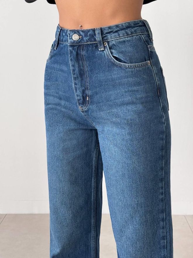 LACARINO Pantaloni Jeans Albastru Închis Pentru Picior Lat Îmbrăcăminte cu ridicata Zi de naștere