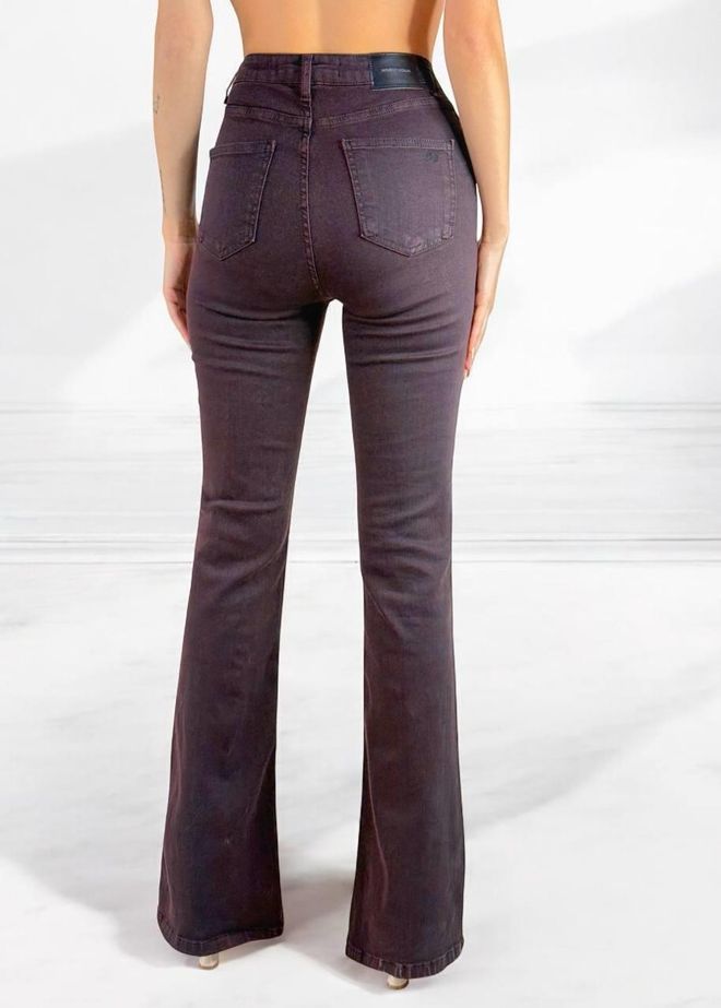 LACARINO Španielske Džínsy S Vysokým Pásom Slim Fit Bordová Veľkoobchod s oblečením Formálny