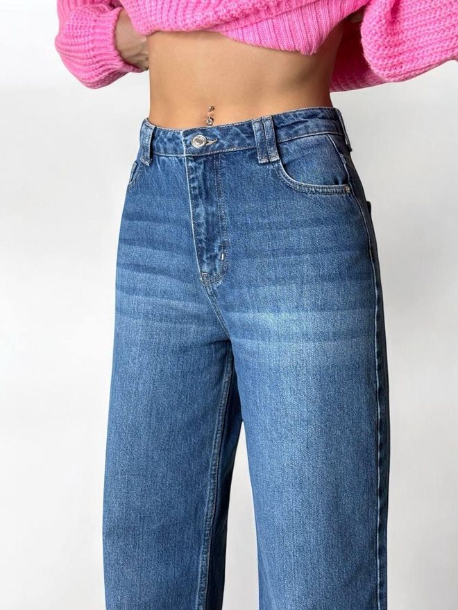 LACARINO Γυναικεία Μπλε Τζιν Υψηλής Μέσης Χονδρικό εμπόριο ενδυμάτων Χωρίς ύφασμα