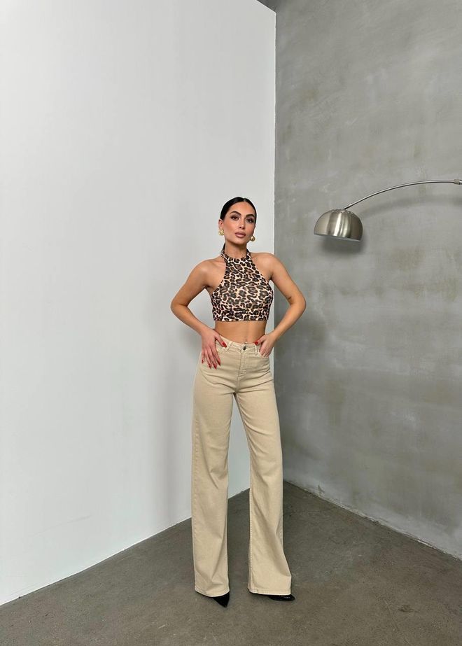 LACARINO Jeans Bege Antigos De Cintura Alta Com Perna Espanhola Roupas por atacado Aniversário