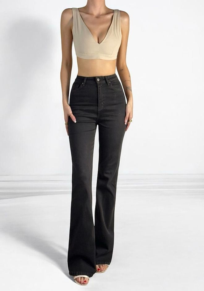 LACARINO High Waist Spanish Leg Dark Blue Jeans Wholesale Clothing Spring