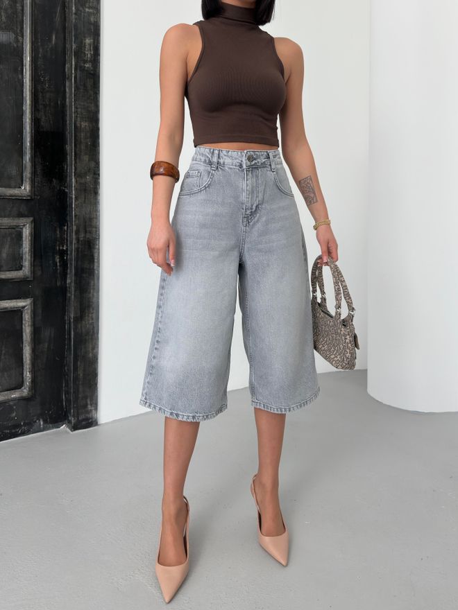 LACARINO Moteriški “Baggy Model Grey Bermuda Jean” Didmeninė prekyba drabužiais Kokteilinė