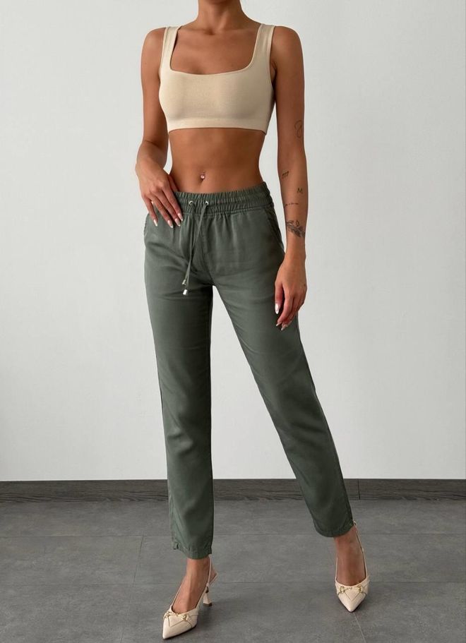 LACARINO Women's Elastic Waist Slim Leg Khaki Jogger Pants Wholesale Clothing Casual