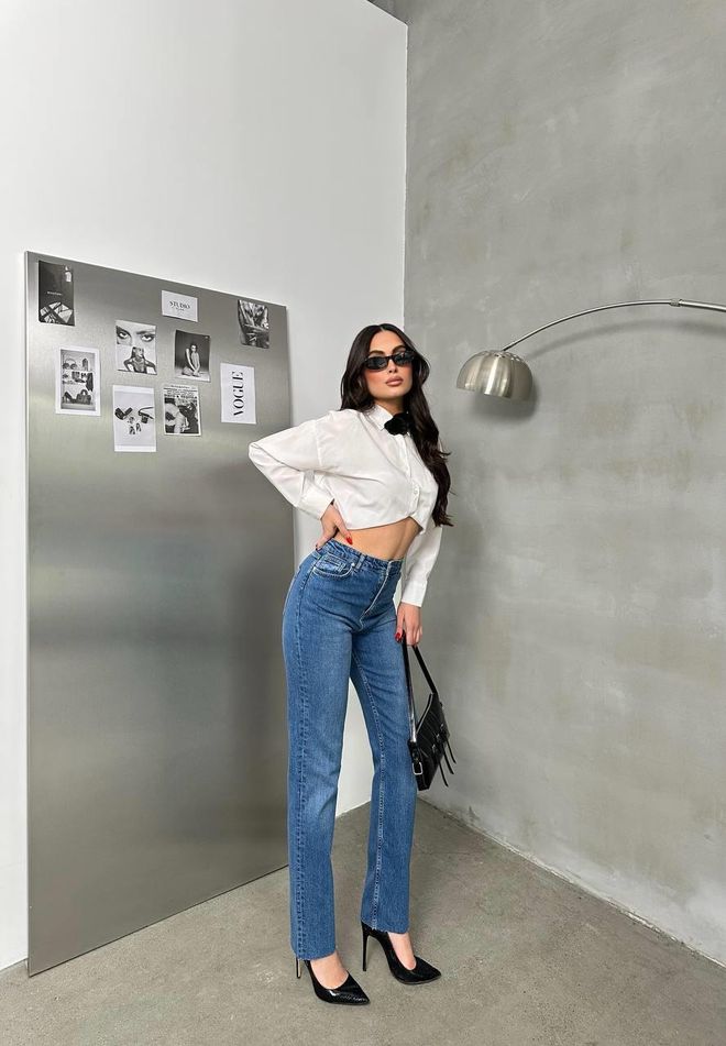 LACARINO High Waist Leg Detailed Blue Jean Patnolon Wholesale Clothing Birthday