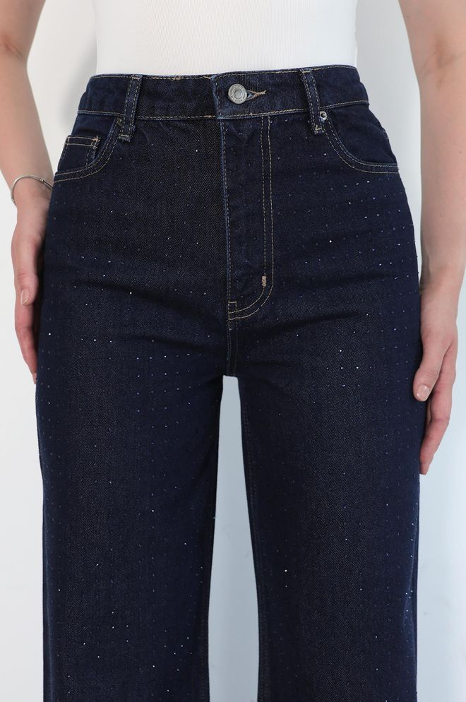 LACARINO Blue Mom Jeans High Waist Wide Leg Buttoned Wholesale Clothing Vintage