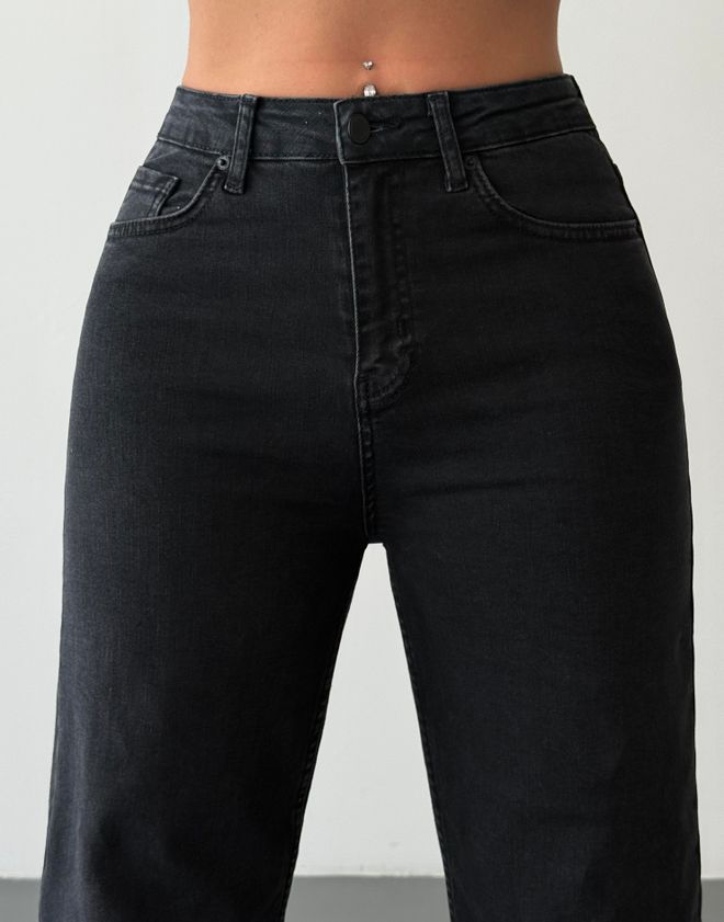 LACARINO Calças De Ganga Pretas De Cintura Alta Bootcut Com Perna Alargada Roupas por atacado Primavera