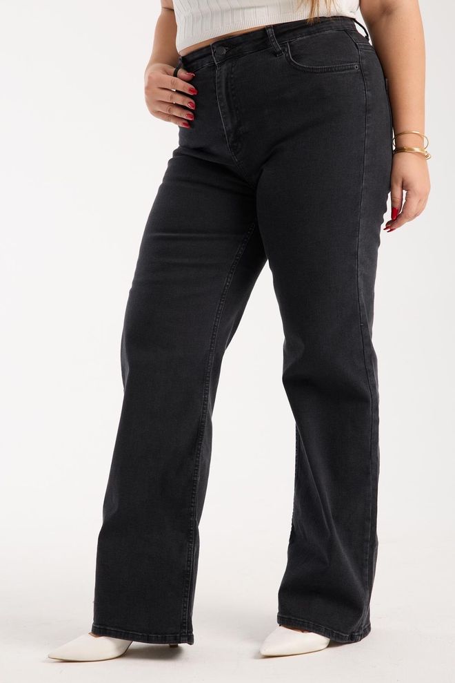 LACARINO Vaqueros Negros Casual Talla Grande Estilo Mom Ropa al por mayor Casual