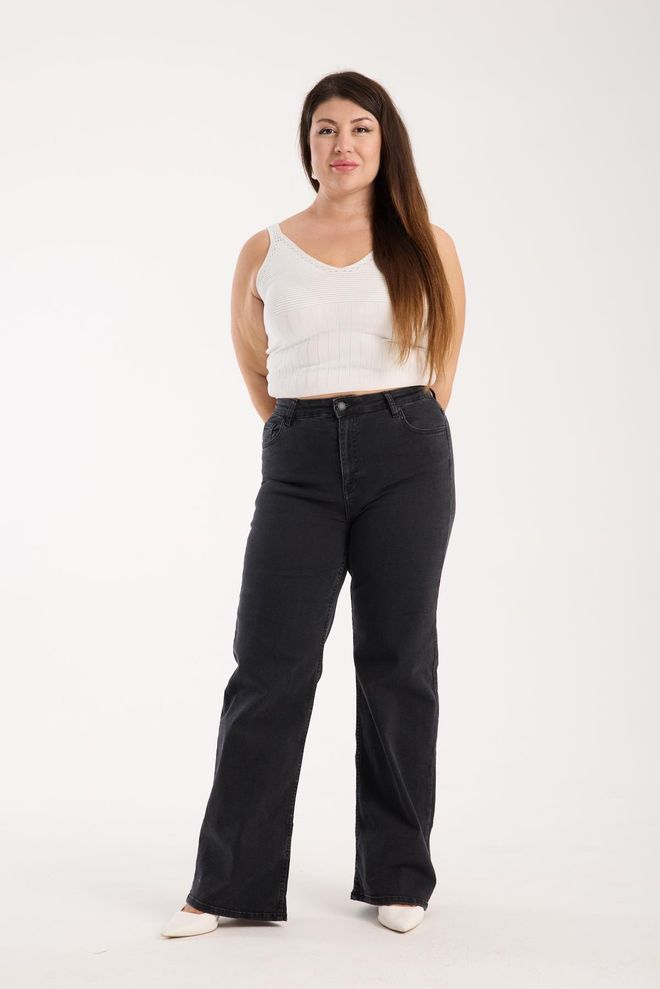 LACARINO Black Jeans Casual Plus Size Mom Style Wholesale Clothing 1