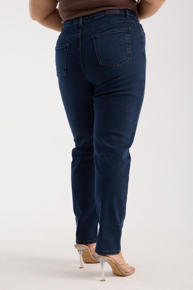LACARINO Modré Neformálne Jeansy Plus Size Pre Mamičky Vysoký Pás Úzke Nohavice Veľkoobchod s oblečením 5