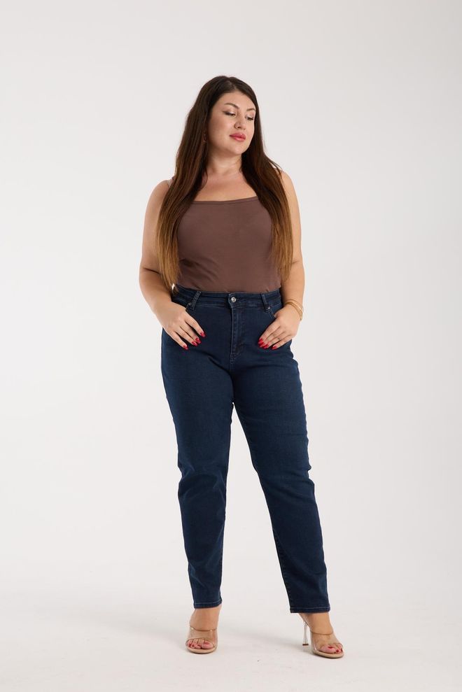 LACARINO Modré Neformálne Jeansy Plus Size Pre Mamičky Vysoký Pás Úzke Nohavice Veľkoobchod s oblečením 1