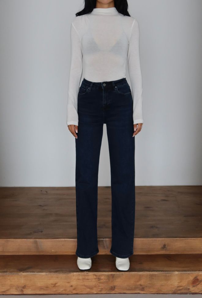 LACARINO Vaqueros Azules Bootcut Pierna Acampanada Cintura Alta Ropa al por mayor Casual