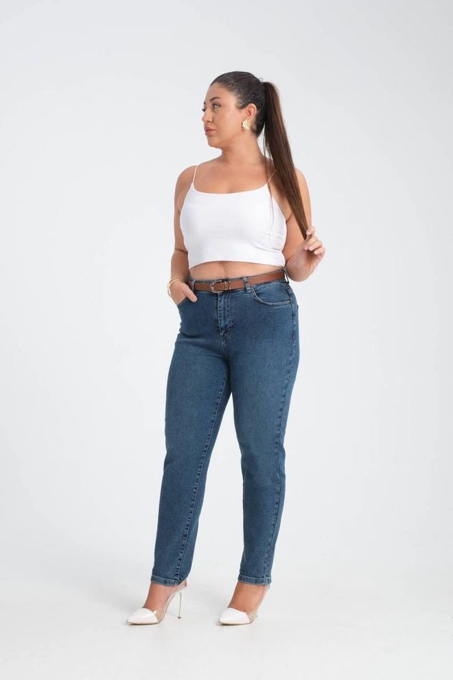 LACARINO Τζιν Μπλε Casual Plus Size Μαμά Ψηλόμεσο Skinny Χονδρικό εμπόριο ενδυμάτων 1