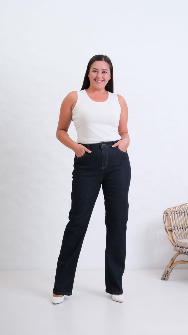 LACARINO Blaue Plus Size Lässige Mom Jeans Großhandelskleidung Lässig