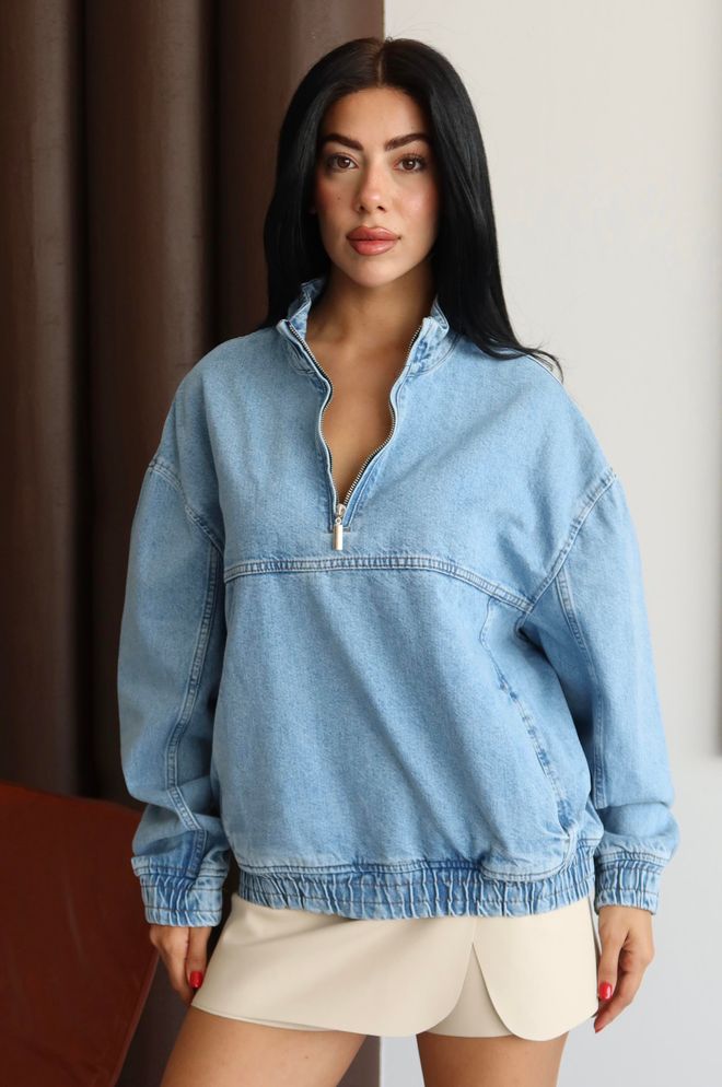 LACARINO Синий Повседневный Жилет Оверсайз На Молнии Оптовая продажа одежды Весна