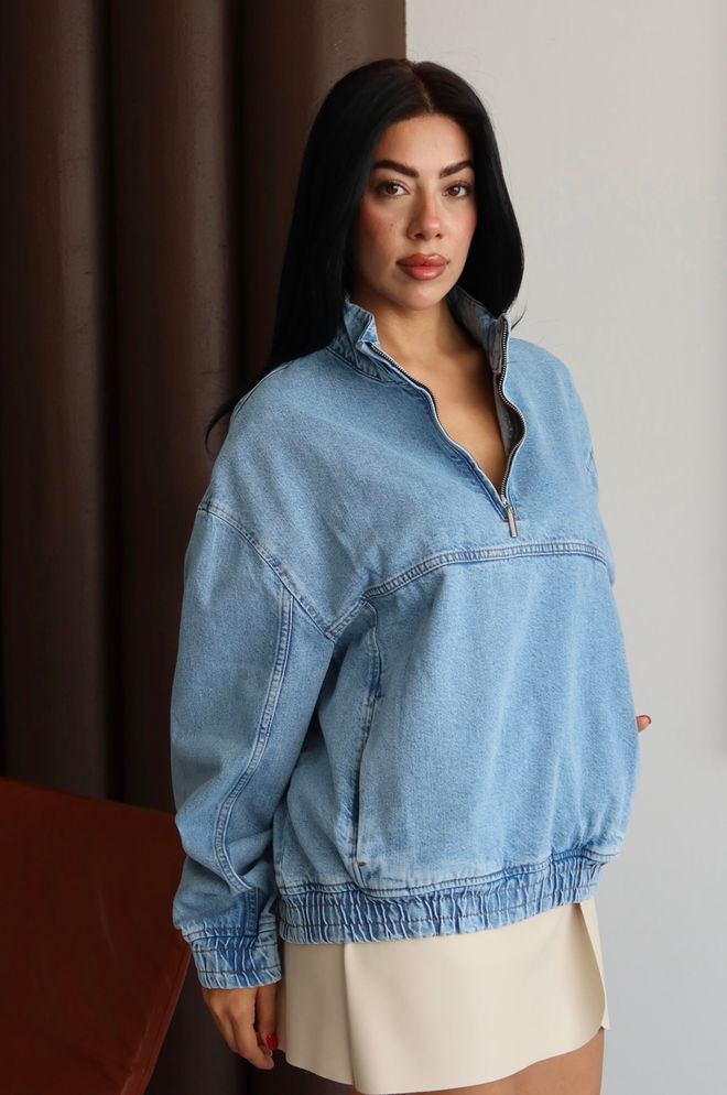 LACARINO Синий Повседневный Жилет Оверсайз На Молнии Оптовая продажа одежды Пляж