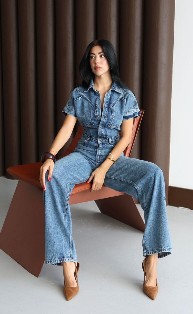 LACARINO Blue Elegant Floor Length Jumper Dress Wholesale Clothing Casual