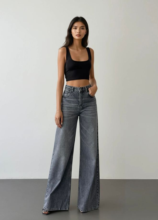 LACARINO Γκρι Casual Streetwear Vintage Ρετρό Τζιν Χονδρικό εμπόριο ενδυμάτων 1